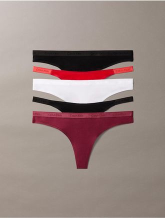 Calvin Klein Calvin Klein Womens Icon Logo Mixed 5-Pack Thong - Red - XL