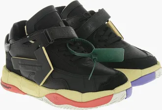 Off-white Leather Low-Top Sneakers PUZZLE COUTURE in Solid Color Off-White