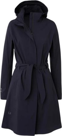 UBR Gekn&ouml;pfter Mantel - Dames - Jas met riem - Blauw - M - Jassen