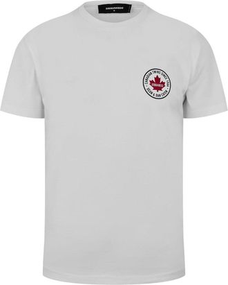 Dsquared2 Mens Small Maple Logo White T-shirt Cotton - Size Medium