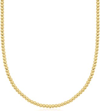 RS Pure by Ross-Simons Italian 4mm 14kt Yellow Gold Bead Necklace