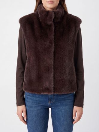 Herno High Neck Faux Fur Jacket with Concealed Closure