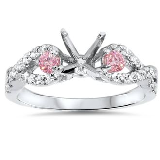 Pompeii3 3/8ct Pink Sapphire & Diamond Infinity Ring Setting 14K White Gold Size Selectable
