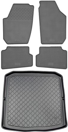 OEM Skoda Fabia Ii 5j Kombi (5 Puertas) De 2007 A Diciembre De 2014. Juego: Alfombrillas De Goma Para Coche + Alfombrilla Para Maletero