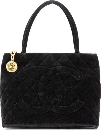 Chanel Borsa tote Medallion in velluto 1997-1999 - Nero