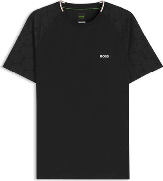 BOSS Active moisture-wicking T-shirt with tennis-ball embossing