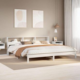 vidaXL Estructura De Cama Sin Colch&oacute;n Madera Maciza Blanca 200x200 Cm Vidaxl