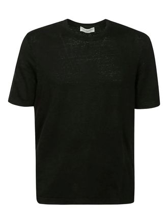 FILIPPO DE LAURENTIIS short-sleeve linen T-shirt - men - Linen/Flax - 56 - Black