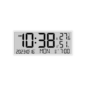 No Brand Un Despertador Digital Lcd Con Sensor De Temperatura, Compatible Con Instalaci&oacute;n En Pared Y Sobremesa, Ajuste De Pantalla Manual Y Autom&aacute;tico - B