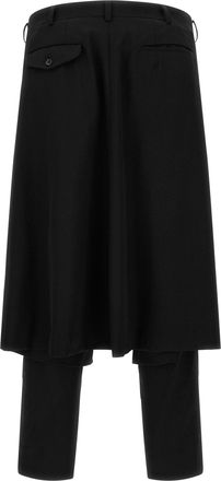 Comme Des Gar&ccedil;ons Hybrid Wool Skirt Panel Trousers - Black