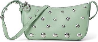 Kate Spade New York Halo Studded Fine Grain Leather Crossbody Wallet Womens Handbags Crisp Sage, Leather/Suede