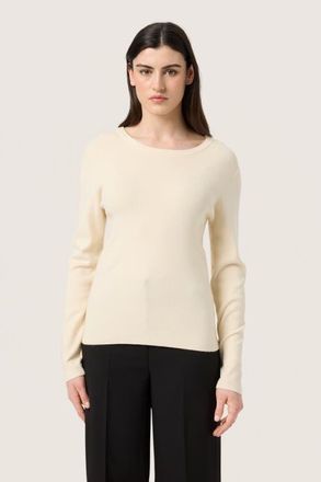 Soaked In Luxury SLSina Round Neck Slim Fit Pullover in Whitecap Gray at Nordstrom, Size Xx-Large