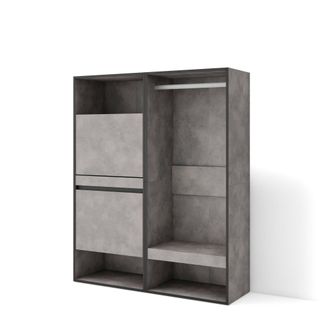 Skraut Home Skraut Home - Zapatero, Armario Zapatos Botas, 120x145x35 Cm, Dormitorio, Habitaci&oacute;n, Vestidor Abierto, Estilo Moderno, Gris Cemento