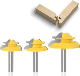 OEM Fresa De 8 Mm - Bloqueo A 45 Grados - Para Mdf, Madera Maciza Y Contrachapado - Cortes Precisos Y Acabados Impecables