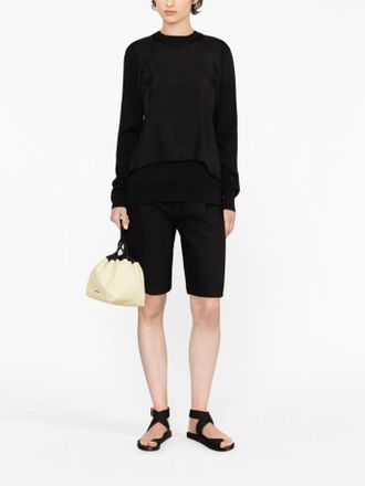 Jil Sander Zwarte Wol Sweatshirt