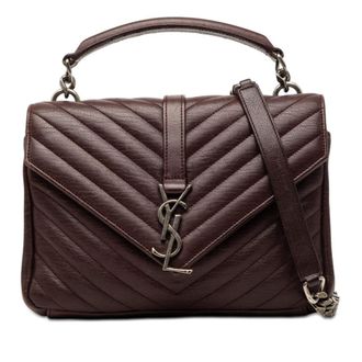 Saint Laurent Pre-owned Saint Laurent Medium Quilted Chevron Sheepskin College Satchel Ladies RU2H1ZCNQ8I3HC8D