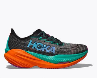 Hoka One One Mens Mach X 2 Racing Shoe In Black/electric Aqua