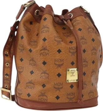 MCM Pre-owned Bucket Bags, female, Brown, Size: ONE SIZE Pre-owned Bucket Bag