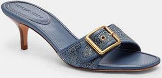Coach Margot Sandal In Crystal Signature Denim