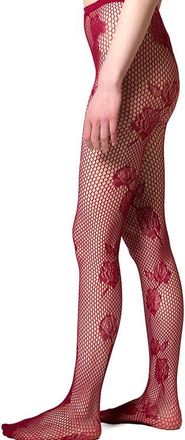 Stems Rose Mesh Tights in Red at Nordstrom