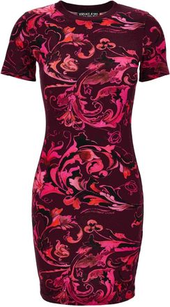 Versace Jeans Couture Abito corto a fiori con maniche corte - Rosa