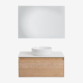 Sklum Sklum - Conjunto De Mueble De Ba&ntilde;o En Madera De Fresno Tedrik