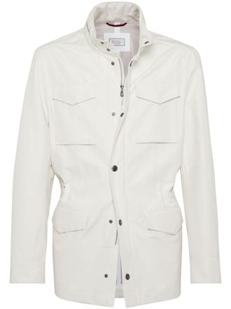 Brunello Cucinelli Cappotto con dettaglio colletto - Bianco