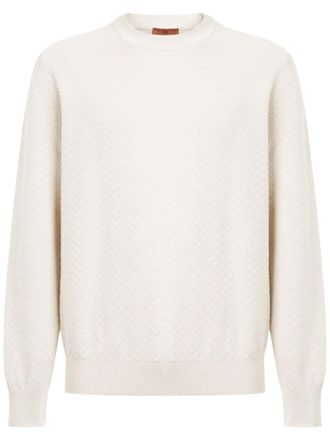 Missoni chevron cotton jumper - men - Cotton - 54 - White