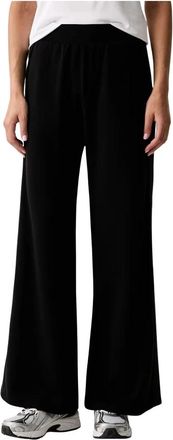 Emporio Armani Oversized Pants Logo Series - Dames - Wijde Broeken - Zwart - M - Katoen - Broeken