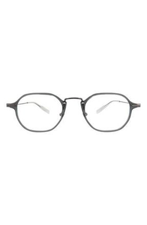 Montblanc 50mm Round Optical Glasses in Grey Ruthenium Transparent at Nordstrom Rack