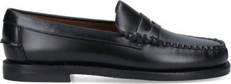 Sebago Slip-On Black Leather Moccasins With Cut-Out Detail