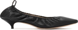 Kazar Zwarte pumps met gekreukeld bovenwerk - Dames - Pumps - Zwart - 35 EU - Leer - Schoenen