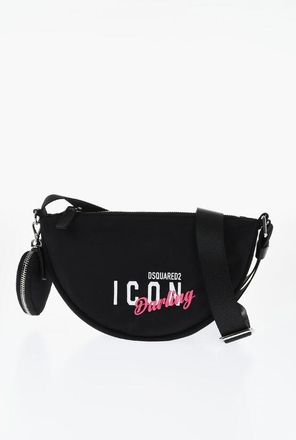 Dsquared2 Fabric Shoulder Bag ICON With Heart-Shaped Pendant size One Size