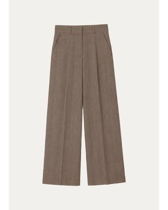 Officine G&eacute;n&eacute;rale Pleated Virgin Wool Wide-Leg Trousers