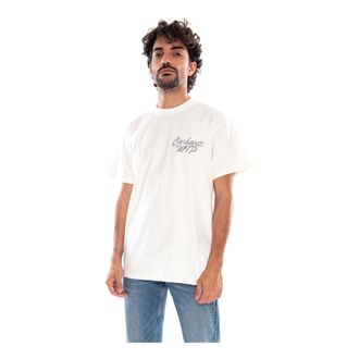 Carhartt Work in Progress Camiseta S/S Hatching Script - Tops - Hombre - Blanco - XL