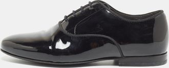 Lanvin Black Patent Leather Lace Up Oxford