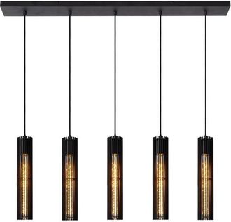 Lucide LIONEL Dimmable Adjustable Stylish Indoor Bar Pendant Light 5xE27 in Black