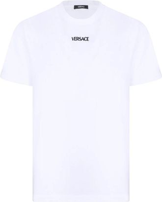 Versace T-shirt met korte mouwen - Heren - T-shirts - Wit - L - Katoen - Tops