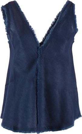 P.A.R.O.S.H. Sleeveless Frayed V Neck Tank Top