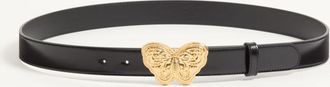 Valentino Garavani Flutterby Belt In Shiny Calfskin 30 Mm Wo