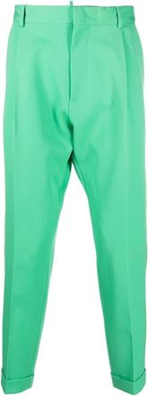 Dsquared2 straight-leg cropped pants - men - Virgin Wool/Polyester - 50 - Green