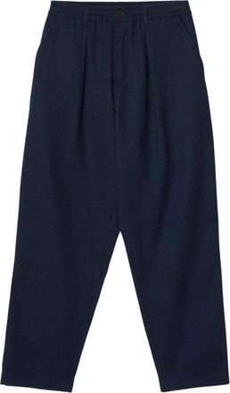 Universal Works Pantaloni Pleated Track - - Trousers - Uomo - Blu - W34