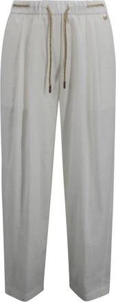 Herno Wide Trousers, female, White, Size: 2XS Drawstring Trousers