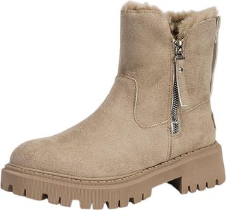 Generic Womens Winter Snow Boots Hotter Fluffy Boots For Women Uk Zipper Lightweight Outdoor Anti-Slip Walking Shoes Booties