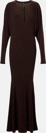 Norma Kamali Abito lungo in jersey drappeggiato