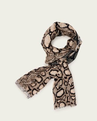 AllSaints Flow Snake Print Logo Pareo Scarf