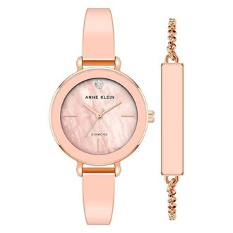 Anne Klein Quartz Ladies Watch and Bracelet Set AK/3620PKST