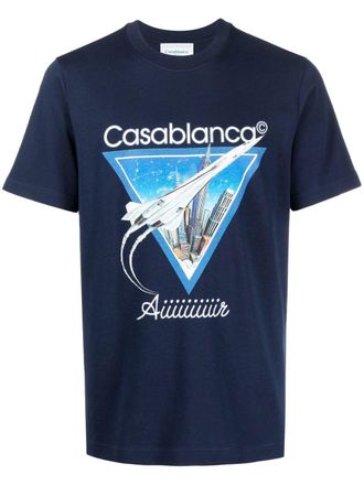 Casablanca T-shirt met grafische print - Blauw