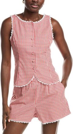 French Connection Lace Trim Poplin Vest