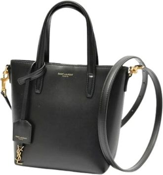 Saint Laurent Pre-owned Tote Bags, female, Black, Size: ONE SIZE Pre-owned Leather Shoulder Bag